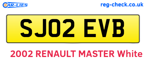 SJ02EVB are the vehicle registration plates.