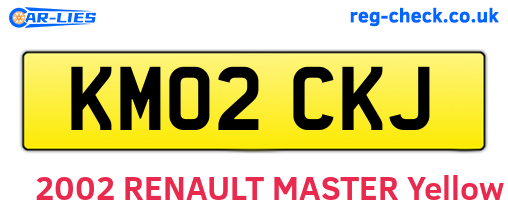 KM02CKJ are the vehicle registration plates.