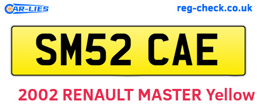 SM52CAE are the vehicle registration plates.