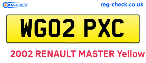 WG02PXC are the vehicle registration plates.