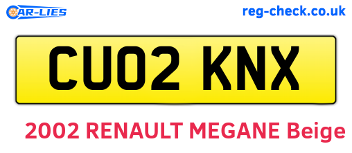CU02KNX are the vehicle registration plates.