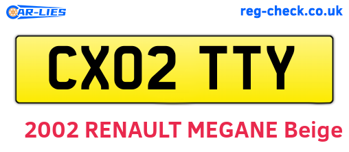 CX02TTY are the vehicle registration plates.