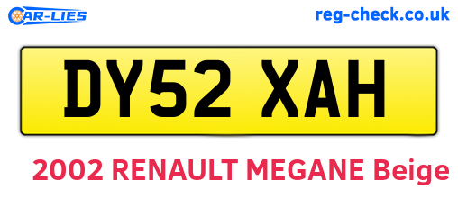 DY52XAH are the vehicle registration plates.