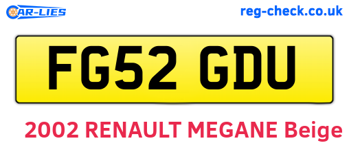 FG52GDU are the vehicle registration plates.
