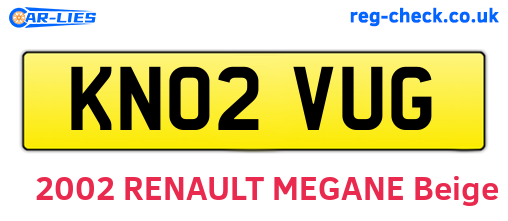 KN02VUG are the vehicle registration plates.