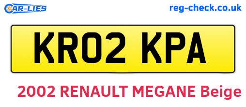 KR02KPA are the vehicle registration plates.