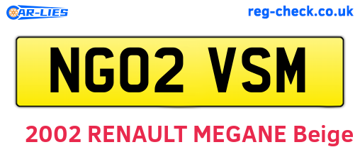 NG02VSM are the vehicle registration plates.