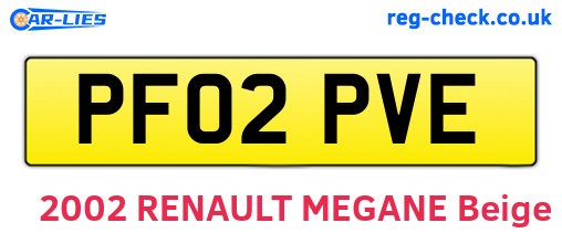 PF02PVE are the vehicle registration plates.