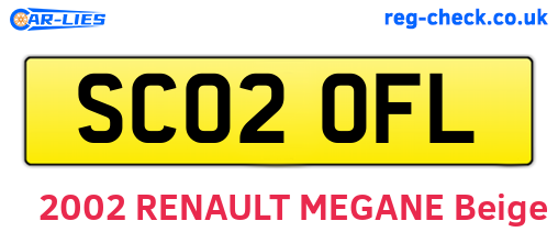 SC02OFL are the vehicle registration plates.