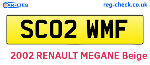 SC02WMF are the vehicle registration plates.