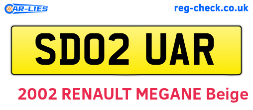SD02UAR are the vehicle registration plates.