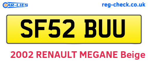 SF52BUU are the vehicle registration plates.