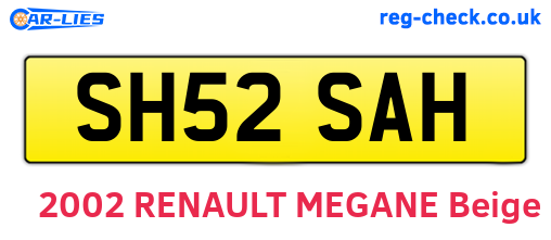 SH52SAH are the vehicle registration plates.