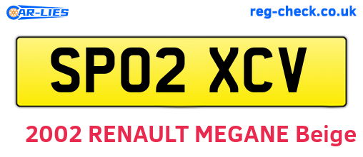 SP02XCV are the vehicle registration plates.
