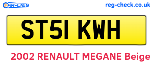 ST51KWH are the vehicle registration plates.