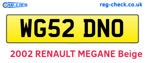 WG52DNO are the vehicle registration plates.