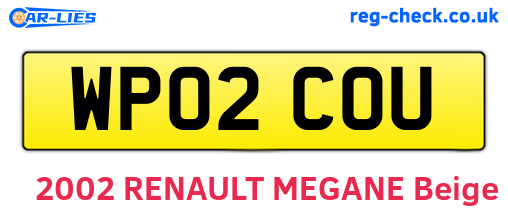 WP02COU are the vehicle registration plates.