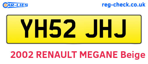 YH52JHJ are the vehicle registration plates.