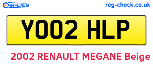 YO02HLP are the vehicle registration plates.
