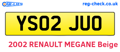 YS02JUO are the vehicle registration plates.