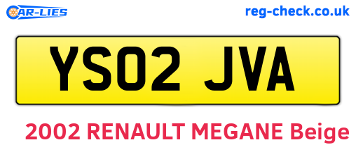 YS02JVA are the vehicle registration plates.