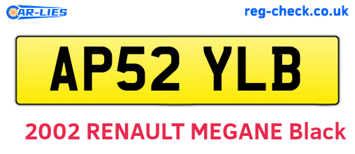 AP52YLB are the vehicle registration plates.