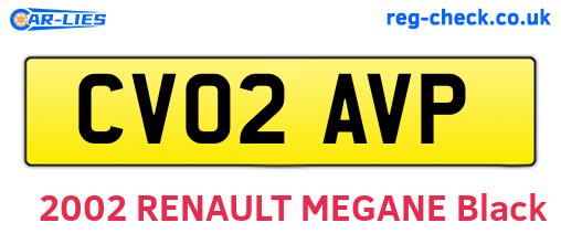 CV02AVP are the vehicle registration plates.
