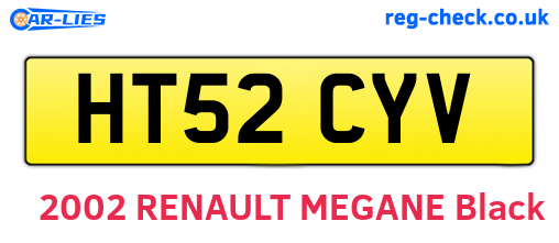 HT52CYV are the vehicle registration plates.