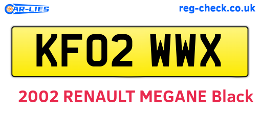 KF02WWX are the vehicle registration plates.