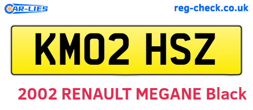 KM02HSZ are the vehicle registration plates.