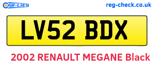 LV52BDX are the vehicle registration plates.