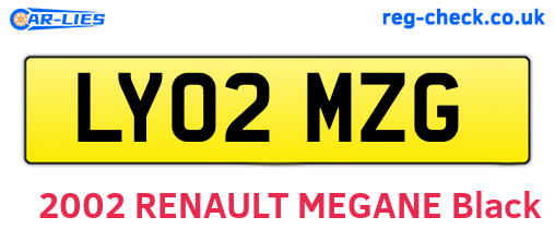 LY02MZG are the vehicle registration plates.