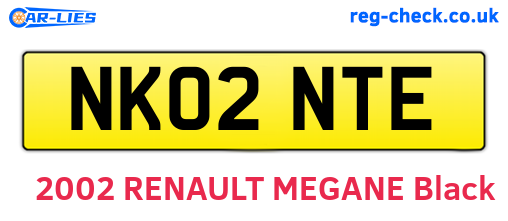 NK02NTE are the vehicle registration plates.