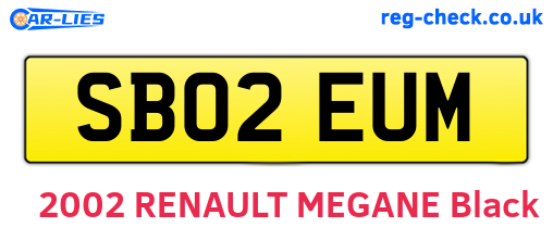 SB02EUM are the vehicle registration plates.