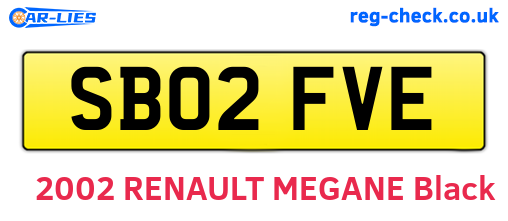 SB02FVE are the vehicle registration plates.