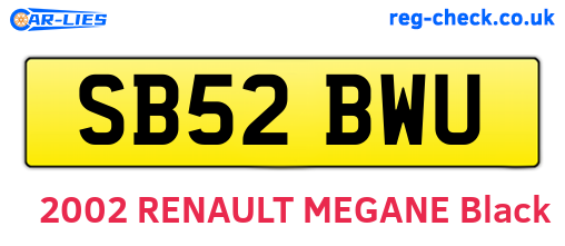 SB52BWU are the vehicle registration plates.