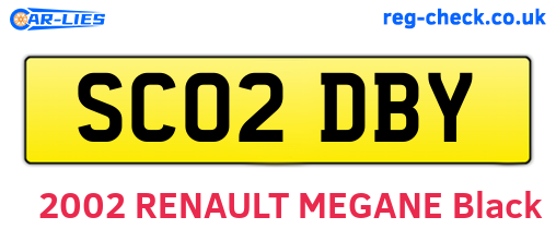SC02DBY are the vehicle registration plates.