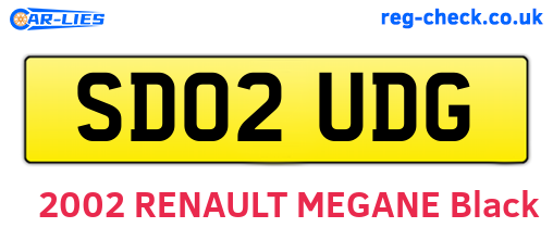 SD02UDG are the vehicle registration plates.