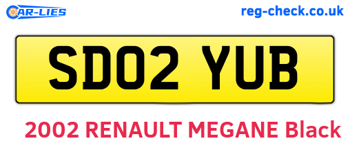 SD02YUB are the vehicle registration plates.