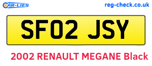 SF02JSY are the vehicle registration plates.