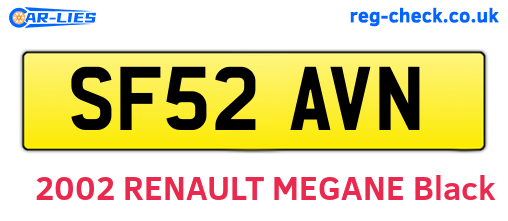 SF52AVN are the vehicle registration plates.
