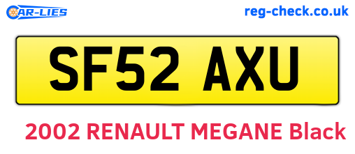 SF52AXU are the vehicle registration plates.