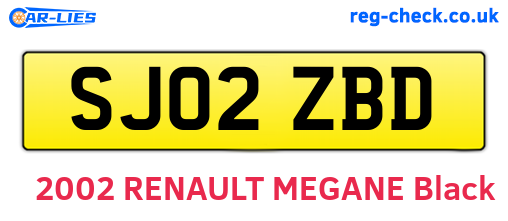 SJ02ZBD are the vehicle registration plates.