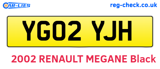 YG02YJH are the vehicle registration plates.