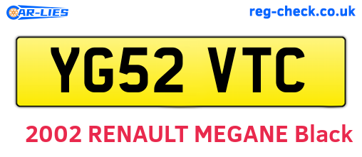 YG52VTC are the vehicle registration plates.