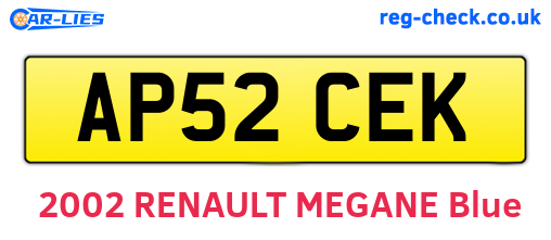AP52CEK are the vehicle registration plates.