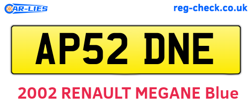 AP52DNE are the vehicle registration plates.