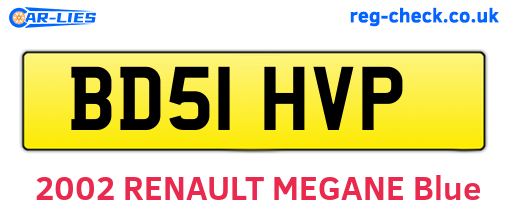 BD51HVP are the vehicle registration plates.