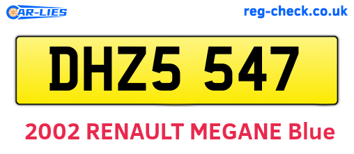 DHZ5547 are the vehicle registration plates.
