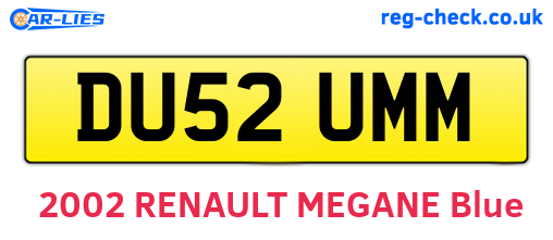 DU52UMM are the vehicle registration plates.